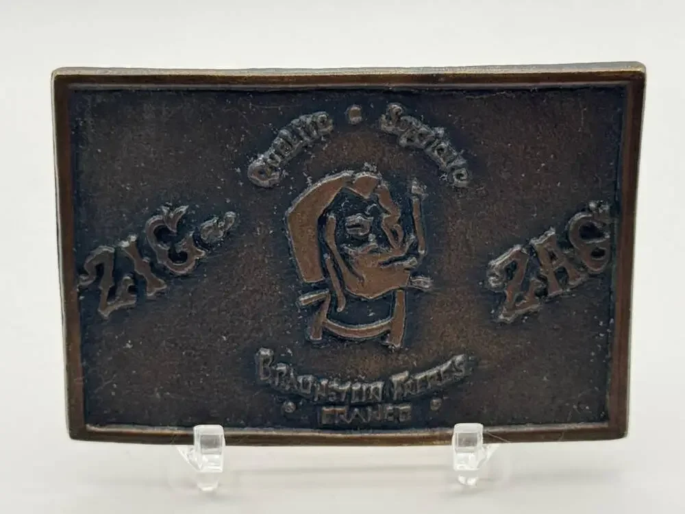 Zig-Zag Belt Buckle Zig Zag Advertising Vintage Collectible France Used Item